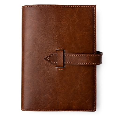 Personalizowany kalendarz skórzany A5 z paskiem SA69 Vintage Brown