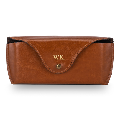 Personalizowane skórzane etui na okulary Solier SA37 camel