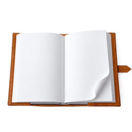 Personalizowany notes skórzany A5 z paskiem SA67 camelowy