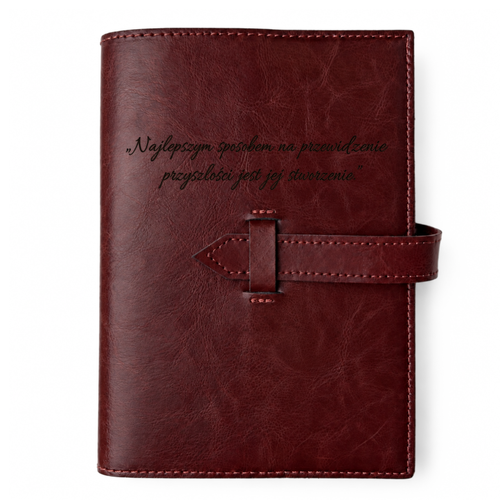 Personalizowany notes skórzany A5 z paskiem SA67 bordowy