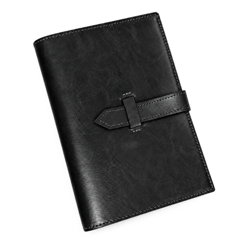 Personalizowany notes skórzany A5 z paskiem SA67 czarny