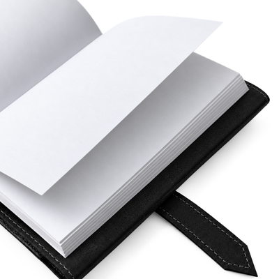 Personalizowany notes skórzany A5 z paskiem SA67 czarny wzór