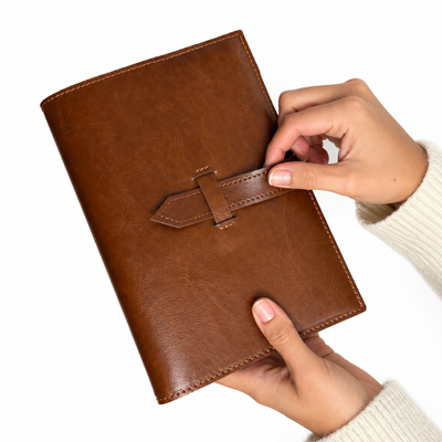 Personalizowany kalendarz skórzany A5 z paskiem SA69 Vintage Brown