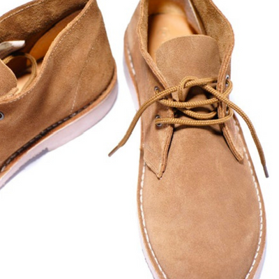 Skórzane męskie buty Chukka w kolorze piaskowym M467BS