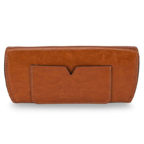 Personalizowane skórzane etui na okulary Solier SA37 camel