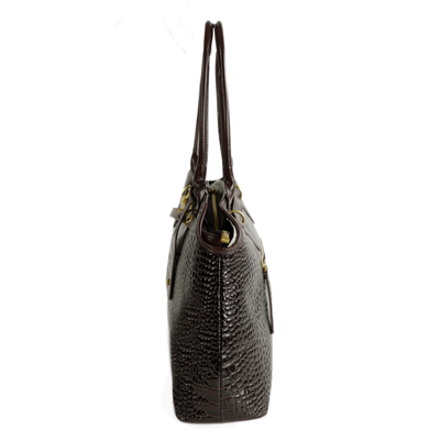 Duża torba shopper FL57 ARLA brązowa