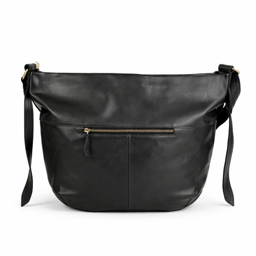 Skórzana torba shopper hobo Solier FL46 SELINE czarna