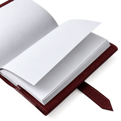 Personalizowany notes skórzany A5 z paskiem SA67 bordowy