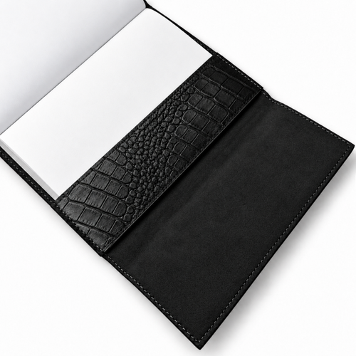 Personalizowany notes skórzany A5 SA66 Czarny Croco