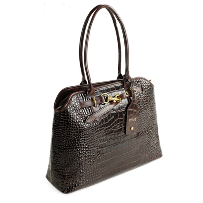 Duża torba shopper FL57 ARLA brązowa