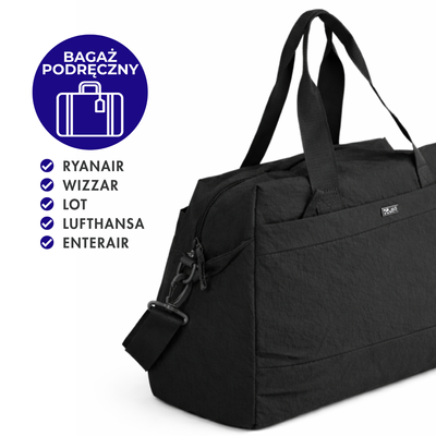 Materiałowa sportowa torba damska fitness Solier FB54 Eloa - czarny