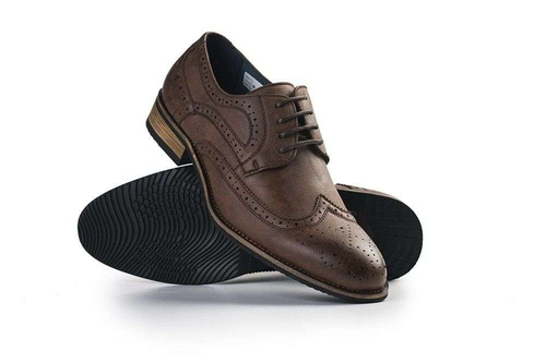 KLASYCZNE BUTY MĘSKIE BRĄZOWE PÓŁBUTY BROGSY
