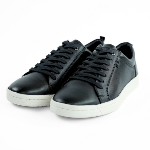 Skórzane trampki męskie eleganckie buty na co dzień - granatowe