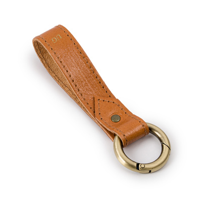 Personalizowany skórzany brelok Solier SA63 camel skóra roślinnie garbowana