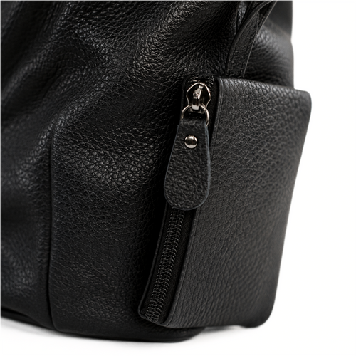 Torba damska skórzana shopper Solier FL34 Rillia czarna 
