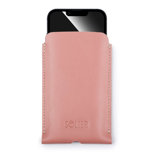Personalizowane skórzane etui na IPhone 11 Solier SA58 różowe