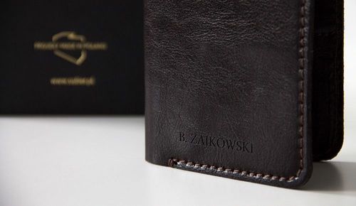 Personalizowany skórzany portfel z bilonówką SW16