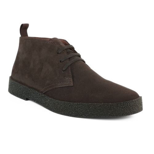 Klasyczne buty męskie Chukka z zamszu naturalnego - ciemny brąz