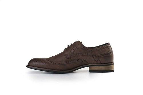 KLASYCZNE BUTY MĘSKIE BRĄZOWE PÓŁBUTY BROGSY
