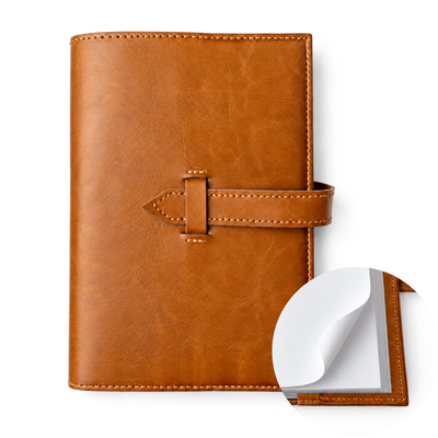 Personalizowany notes skórzany A5 z paskiem SA67 camelowy