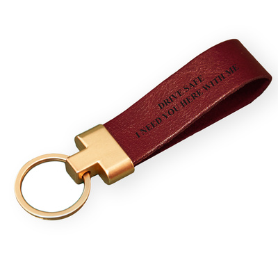 Personalizowany skórzany brelok Solier SA29 brązowy vintage