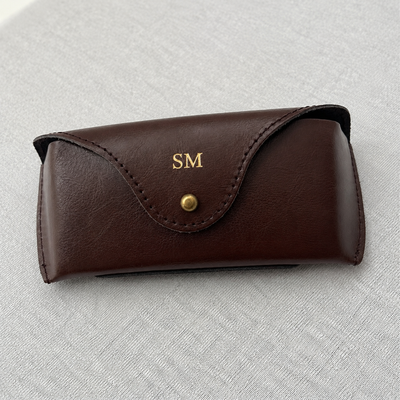 Personalizowane skórzane etui na okulary Solier SA37 maroon
