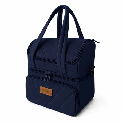 Torba termiczna duża lunch bag XXL z dwiema komorami LBS07 - Granatowy