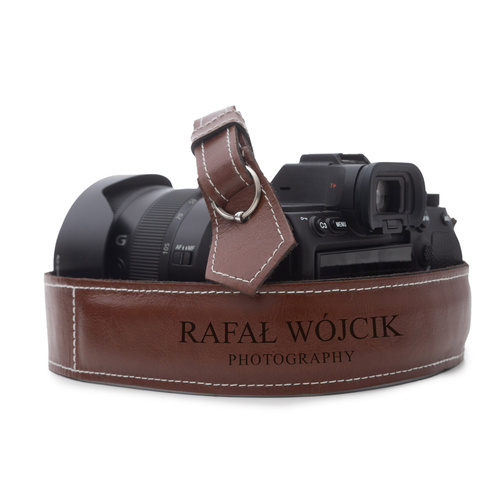 Personalizowany pasek do aparatu na szyję SA48 brązowy vintage