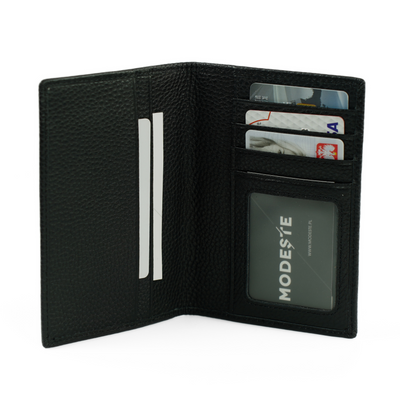 Etui na karty i dokumenty skórzane Solier SW41 BLACK