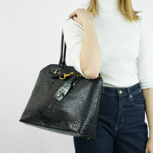 Duża torba shopper FL57 ARLA czarna