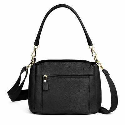Skórzana torebka damska crossbody Solier FL50 CASSIA czarna