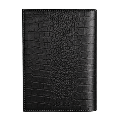 Personalizowany notes skórzany A5 SA66 Czarny Croco
