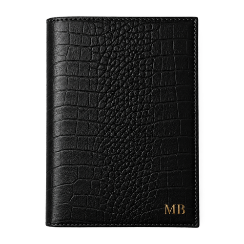 Personalizowany notes skórzany A5 SA66 Czarny Croco