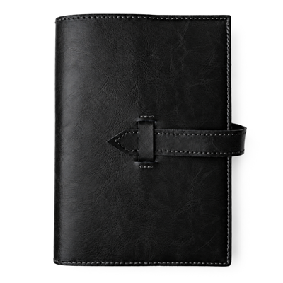 Personalizowany notes skórzany A5 z paskiem SA67 czarny