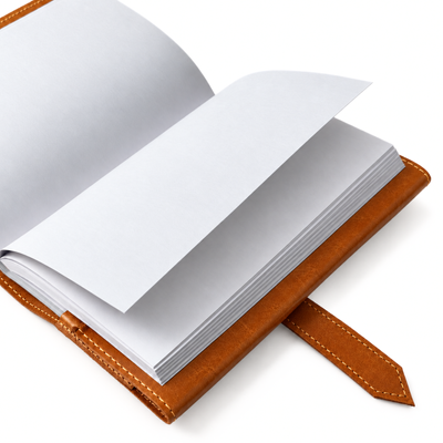 Personalizowany notes skórzany A5 z paskiem SA67 camelowy