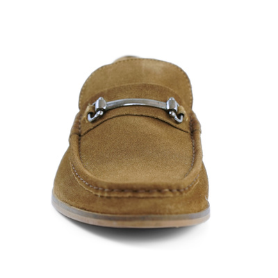 Brązowe loafersy męskie z naturalnego zamszu – eleganckie mokasyny skórzane
