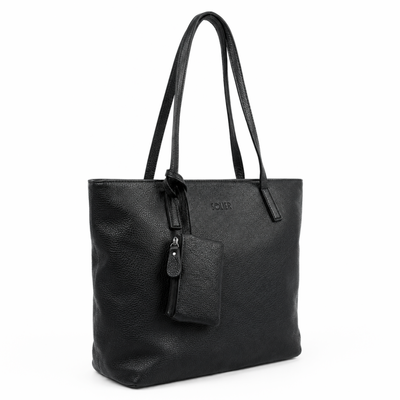 Torba damska skórzana shopper Solier FL34 Rillia czarna 