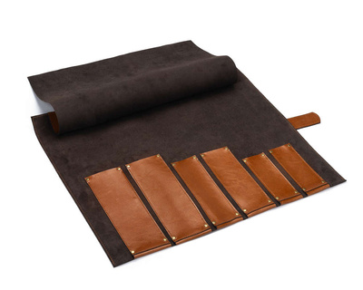 Personalizowane skórzane etui na noże Solier SA44 camel