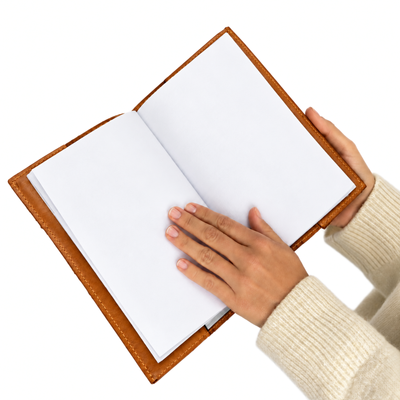 Personalizowany notes skórzany A5 z paskiem SA67 camelowy