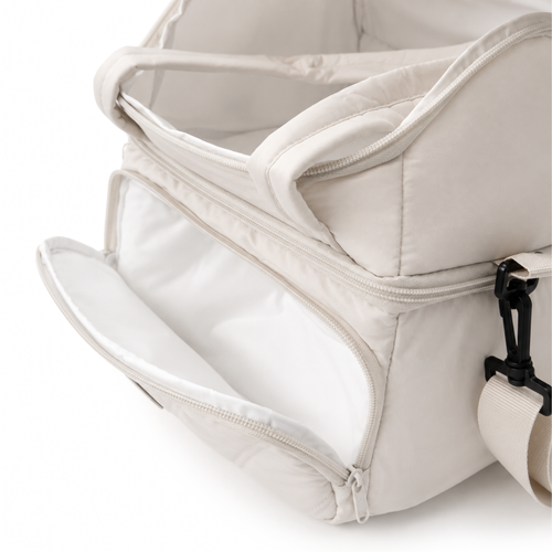 Torba termiczna duża lunch bag XXL z dwiema komorami LBS07 - Beżowy