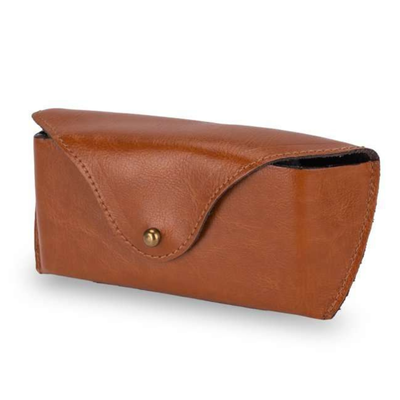 Personalizowane skórzane etui na okulary Solier SA37 camel