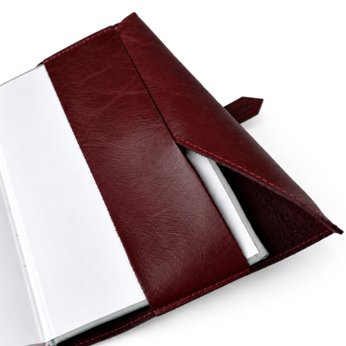 Personalizowany notes skórzany A5 z paskiem SA67 bordowy
