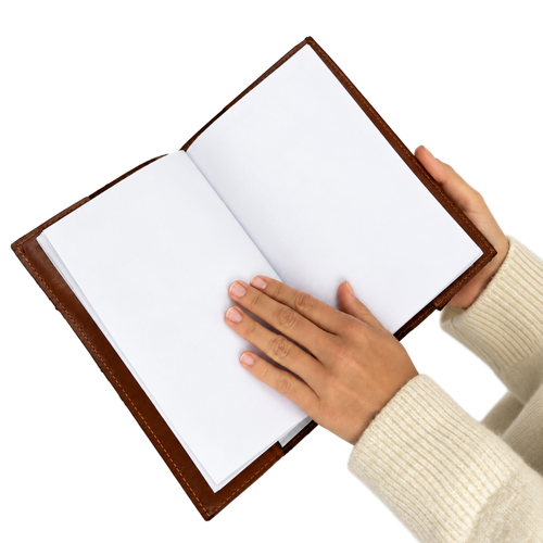Personalizowany notes skórzany A5 z paskiem SA67 vintage brąz 