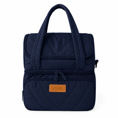 Torba termiczna duża lunch bag XXL z dwiema komorami LBS07 - Granatowy