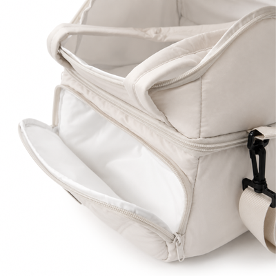 Torba termiczna duża lunch bag XXL z dwiema komorami LBS07 - Beżowy