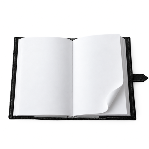 Personalizowany notes skórzany A5 z paskiem SA67 czarny