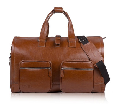 Skórzana torba męska na garnitur SL18 Harlow vintage brown