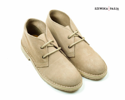 Klasyczne zamszowe buty desert damskie, botki