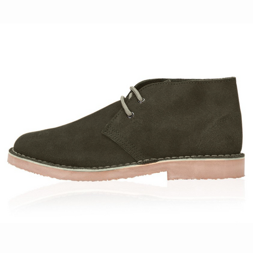 Zamszowe buty męskie Chukka Boots - khaki