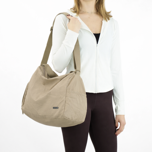 Sportowa torba materiałowa fitness pilates Solier FB53 Teya - beżowa
